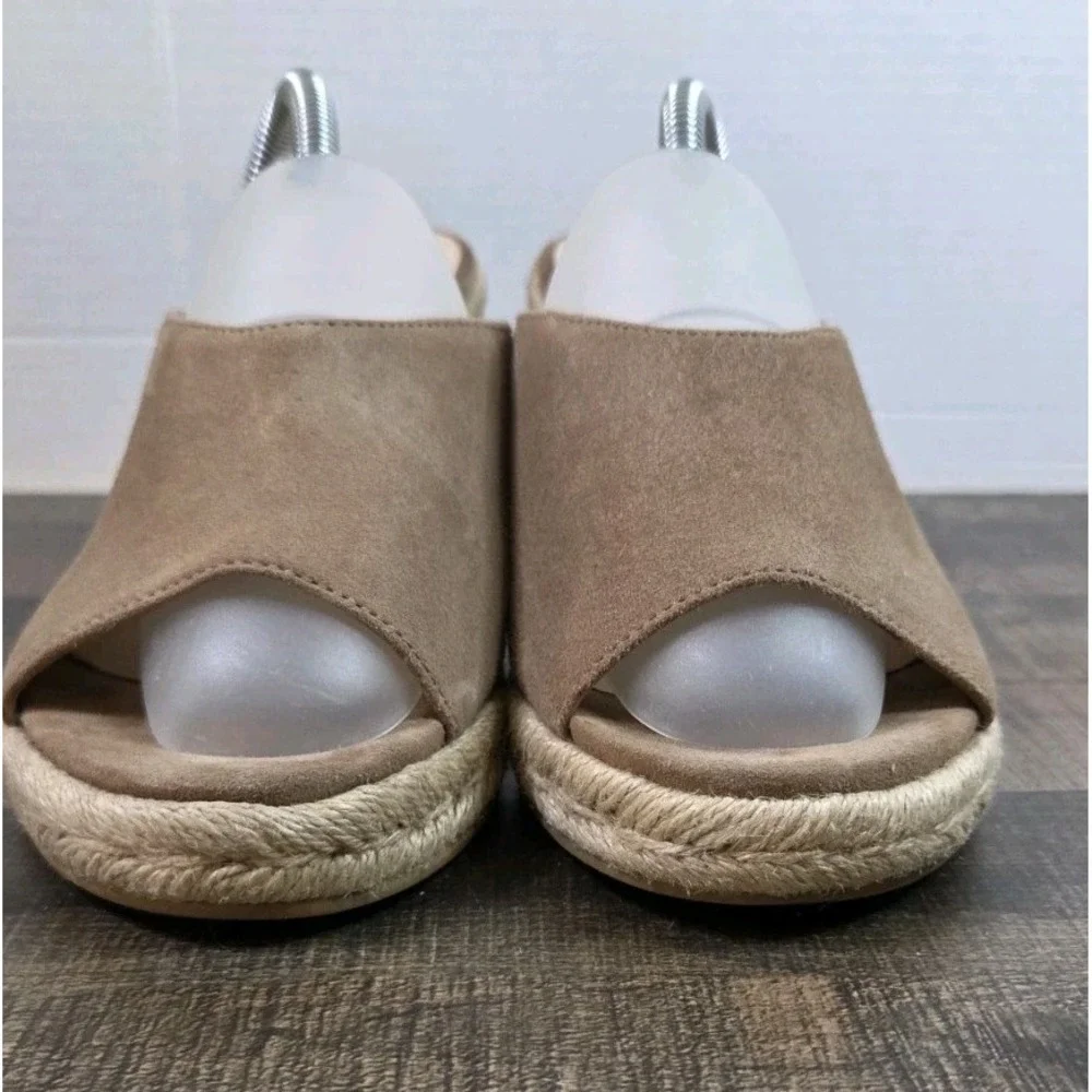 Stuart Weitzman Wonda Espadrille Wedge Platform Sandal Camel Size 9